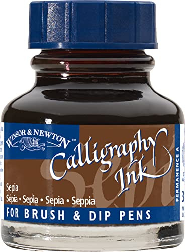 Winsor & Newton Calligraphy Ink, 30ml (1-oz) Bottle, Sepia