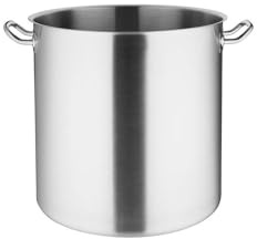 Vogue Deep Stock Pot 35.5 Litre, Stainless Steel, Large Stew Pot, Size: 360(Dia)mm - Induction Hob, Gas, Electric & Solid Top Compatible, Lid Sold Separately (T147), T555