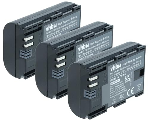 vhbw 3X Batterie Compatible avec Blackmagic Micro Studio Camera 4K, Micro Cinema Camera 4K Appareil Photo (1300mAh, 7,4V, Li-ION), Puce d'information