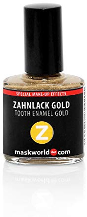 Maskworld Professioneller Special Effect Zahnlack in Gold für Halloween, Karneval, Motto-Party, LARP & Fantasy