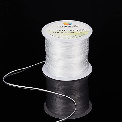 PandaHall elit elastisk stretch fiber tråd pärlband diameter 0,8 mm hantverk armband pärlor tråd 60m-1Rolls Transparent-4