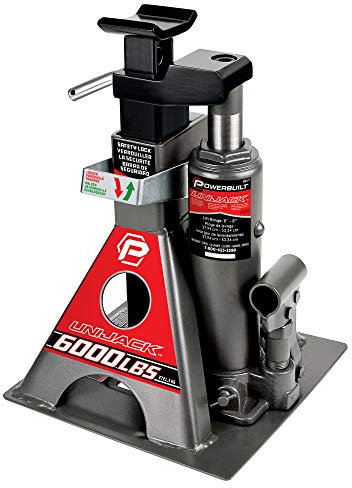 Powerbuilt 620471 3 Ton All-in-One Hydraulic Bottle Jack and Jackstand in One Unit,Compact,Wide Base, Eliminates Jackstands, for Unibody, Trucks, SUVs, RVs,Cars,Trailers,ASME,Black,11-21 Inch
