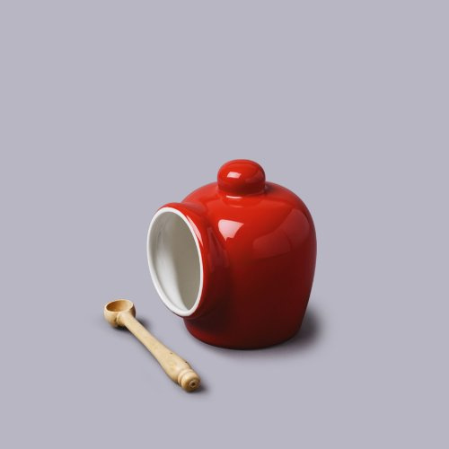 CKS Red Salt Storage Pig with Spoon - Novelty/Whimsical Spice Pig Container