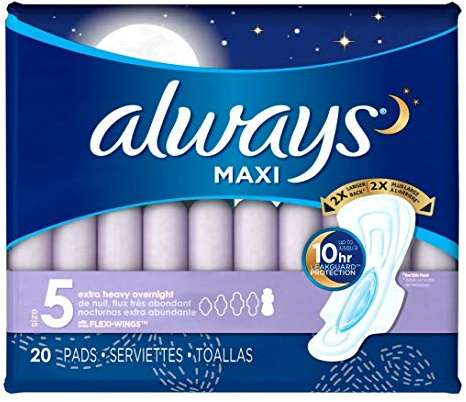 Always Extra schwer Über Nacht Maxi Pad mit Flexi-Flügel, 20 Stück