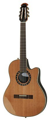 Ovation Classic Nylon Gitarre mid-depth Cutaway AA Zeder massiv natur 1773 ax-4