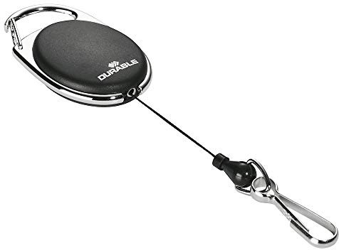 Durable Schlüsselanhänger Jojo Style (mit ausziehbarem Federhaken) 1 Stück, schwarz, 832701