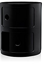 Kartell Componibili, Conteneur 2 éléments, Noir, Base Ronde