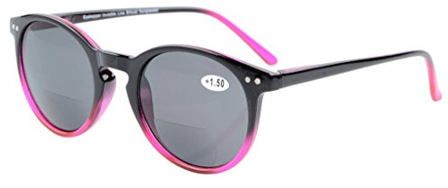 Eyekepper Runde Bifokale Sonnenbrille | UV-Schutz und Lesehilfe kombiniert, leichter Kunststoffrahmen mit Federscharnieren, modisches Design für Damen im Freien