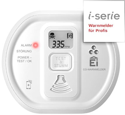 Ei Electronics Ei208iDW Electrochemical - detectores de monóxido de carbono (CO) (Batería, Cepillado, Color blanco, HB, LCD, Electrochemical)
