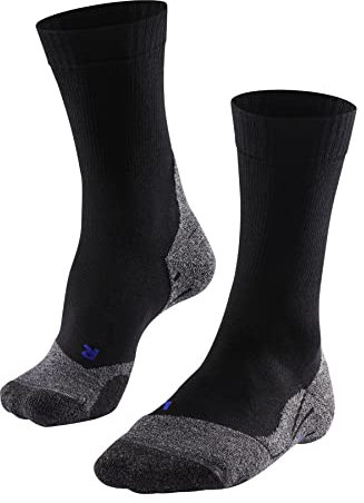 FALKE Women's TK2 Explore Cool W So Lyocell Functional Yarn Thick Anti-Blister 1 Pair Hiking Socks, Black Black-Mix 3010, 5.5-6.5