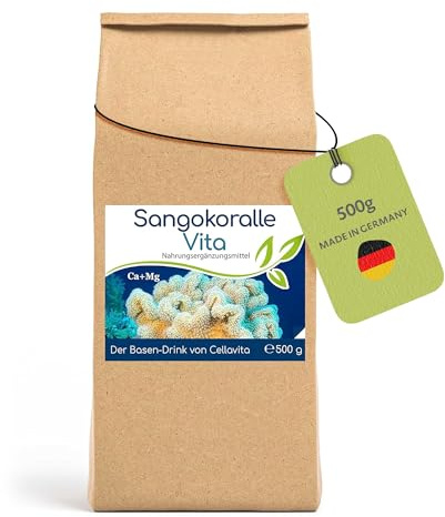 CELLAVITA - Sangokoralle Vita Calcium + Magnesium 500 g - Natürliche Calciumquelle für den Körper aus SANGO Meereskorallen im 2:1 Verhältnis - Zusatzstofffreies & natürliches Nahrungsergänzungsmittel