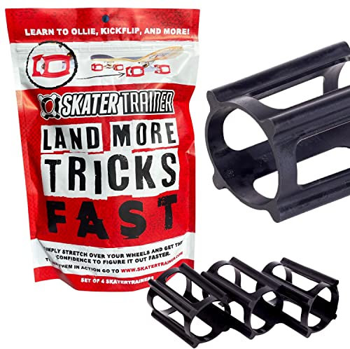 SkaterTrainer 2.0, die Gummi Skaten Zubehör für Perfektionierung Ihrer Ollie und Kickflip – Lernen, Praxis und Land Tricks in Keine Zeit., schwarz