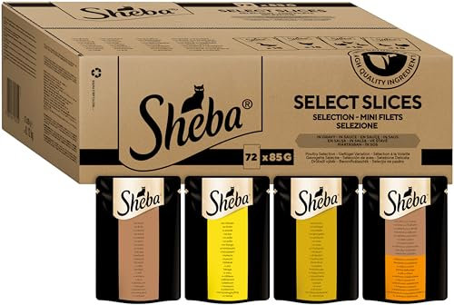 Sheba Selection in Sauce Katzenfutter Geflügelauswahl, 72 Beutel (72 x 85 g)