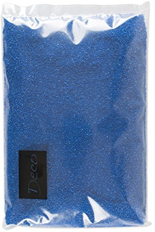 Sabbia colorata, granulosità – sabbia strame decorazione, 0,5 mm, 1 kg in sacchetto, blu
