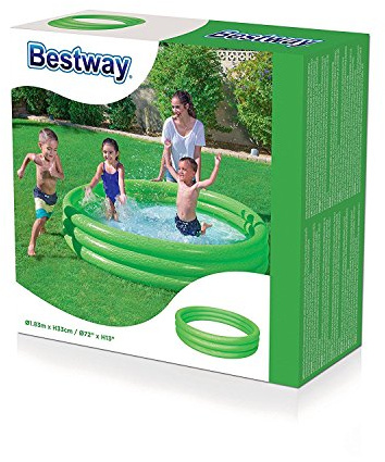 Bestway Gonflable 3 Anneau Jouet Cristal Piscine PATAUGEOIRE Jeu DE Jardin 72x13 - Vert #51027
