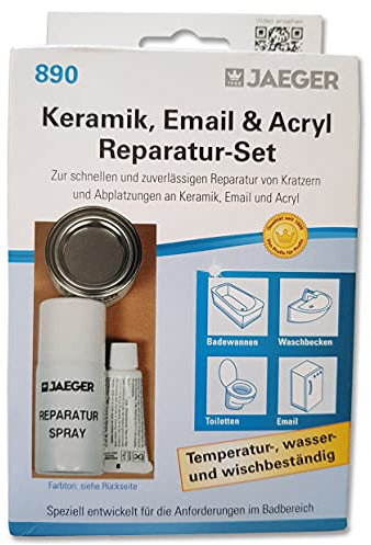 Jaeger Keramik, Email und Acryl Reparatur-Set, alpinweiss