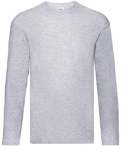 Fruit Of The Loom Long Sleeve Valueweight Tee Maglia, Uomo, Grigio (Heather Grey), X-Large