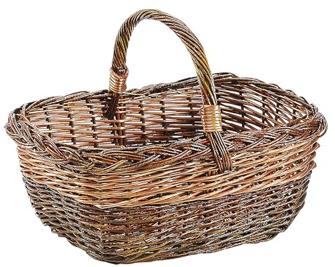 Kobolo B-Ware Einkaufskorb aus Weide geflochtener 48x34x38 cm Braun