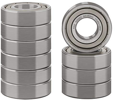 XiKe 10er-Set 6203ZZ Rillenkugellager mit Metall-Dichtung 17x40x12mm | Wälzlagerstahl, werksgeschmiert, reibungs- und geräuscharm, ideal für hochtourige Anwendungen, ABEC-3