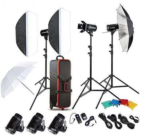 Gowe Photo Studio Speedlite kit d'éclairage avec 300 W Flash de studio Strobe support de lampe à lumière de porte de Grange Trigger