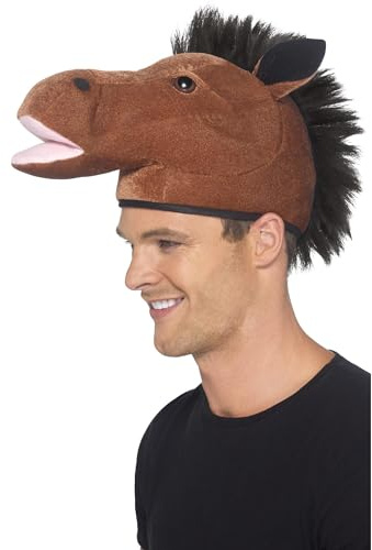 Smiffys Pferd-Mütze, Braun, mit Mähne Halloween