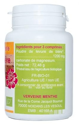 LEVURE DE BIERE BIO AB dosés à 400 mg en comprimés.