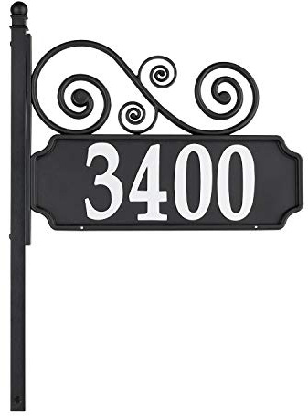 Nite Bright Scroll Reflective Address Post Sign
