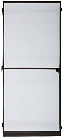 Fliegengitter-Tür, Insektenschutz, Alurahmen, Fliegenschutz, Mückenschutz, weiß, braun (120 x 240 cm, Braun)