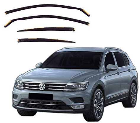 J&J AUTOMOTIVE Windabweiser passend für Volkswagen Tiguan Allspace 2 2017-2024 4tlg, Heko Regenabweiser Vorne Hinten Getönt Dunkel Passform