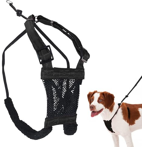 Sporn No Pull Dog Harness - Mesh Vest, Adjustable, Black, Medium