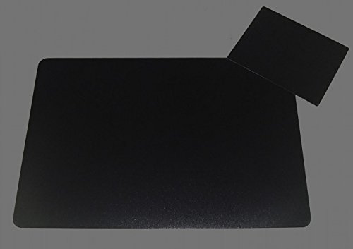 Schreibtischunterlagen Set 40 x 60 cm mit Mousepad/Mauspad schwarz black einfarbig