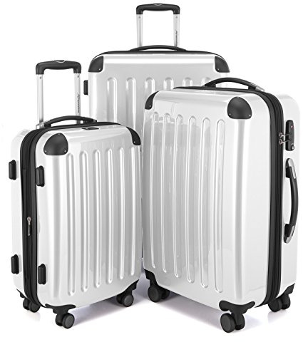 Hauptstadtkoffer Alex - 3er Kofferset - Handgepäckskoffer 55 cm, mittelgroßer Koffer 65 cm + großer Reisekoffer 75 cm, Hartschale ABS/PC, TSA, Weiß
