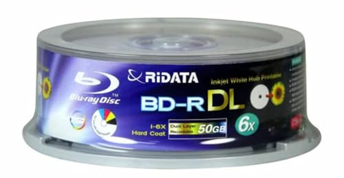 Ridata BD-R DL doble capa de 50 GB Blu-ray grabables 6 x Disc 25 unidades