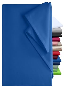 npluseins Betttuch - Haustuch - Bettlaken - aus 100% Baumwolle in 7 ausgesuchten Farben - Laken ohne Gummizug - Einheitsgröße von ca. 150 x 250 cm, royal