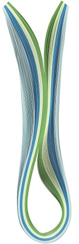 Quilling Papierstreifen, B: 5 mm, L: 78 cm, blau, türkis, grün, limettengrün, 100sieb, 120 g
