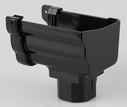 Brett Martin BR856RB 106mm Prostyle (Ogee) Gutter Right Hand Stopend Outlet Black. Will NOT FIT Marley Classic