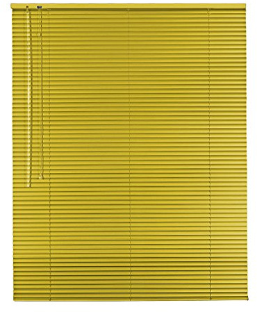 Hochwertige Aluminium Jalousie Jalousette Rollo 100 x 150 cm / 100x150 cm in Farbe gelb - Bedienseite links // Fensterjalousie/Fensterjalousette/Alulamellen/Alu-Lamellen