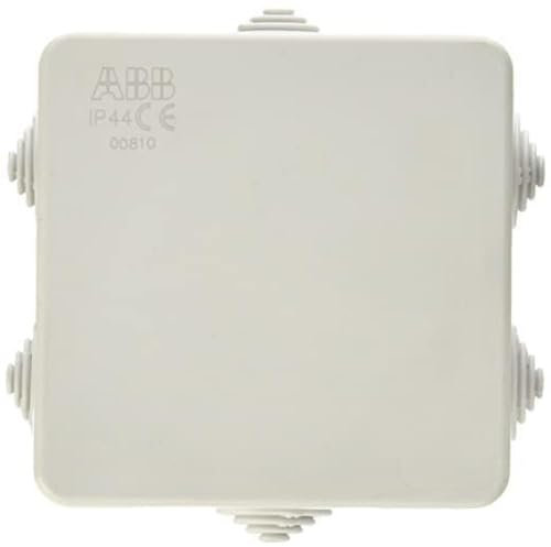 ABB IP44 Junction Box • Waterproof Electric Cable Connector Unit • Cable Glands Included • Shockproof Adaptable Electric Box • Indoor/Outdoor Box • 80 x 80 x 40mm