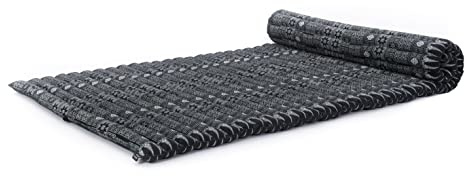 Leewadee Bred Thairullmatta 190 x 100 cm Kapok Fast | Andningsbar golvmadrass för sömn, yoga, meditation & massage. På resan, camping, i bilen eller som gästbädd