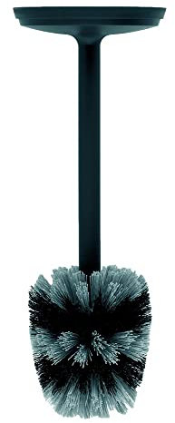Brabantia 370021 Stainless Steel Handled Toilet Brush - Stainless Steel Black, 10 x 20 x 40 cm