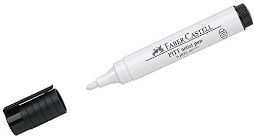 FABER-CASTELL - Tuschestift Pitt Artist Pen, Weiß, 2,5 mm Rundspitze | Wasserfeste und lichtbeständige Zeichentusche für kreative Highlights