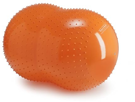 GYMNIC Sens'o'Roll Doppelball max. Ø 50 cm/L 80 cm orange für Physiotherapie und Rehabilitation mit massierenden Noppen, ideal für Gleichgewicht, Beweglichkeit und Tastsinn