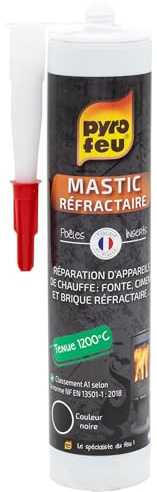 PYRO FEU 24911-12 Stucco refrattario cartuccia 310 ml per sigillare stufe e caminetti