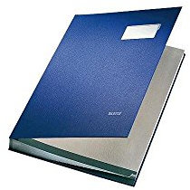 Leitz 57000035 Unterschriftsmappe, 20 Fächer, Überzug PP, blau, A4