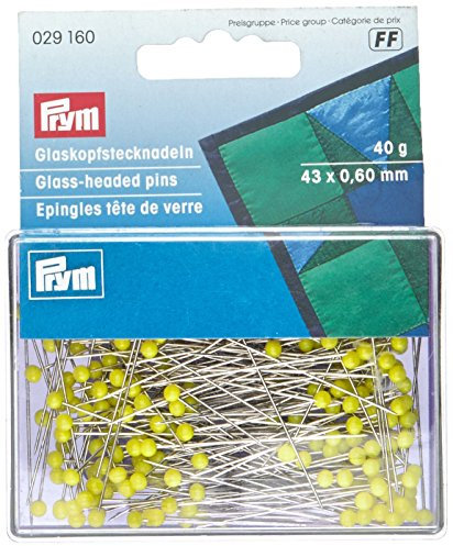 Prym 029160 Glaskopfnadeln, 0,60 x 43mm, gelb, 40g