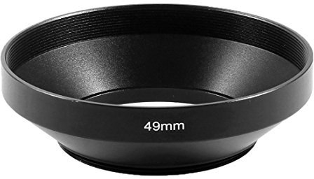 sourcing map schwarz Alu Weitwinkel 49mm einschraubend Kamera Lens Hood Gegenlichtblende DE de