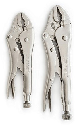 Crescent CLP2SETN 2 Pc. 178mm/7-Inch & 254mm/10-Inch Curved Jaw Locking Pliers Set with Wire Cutters