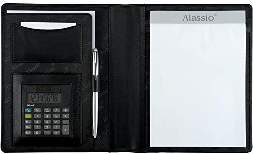 Alassio Bormio 43004-1 Porte-Documents en Simili Cuir avec Calculatrice de Poche Noir A5