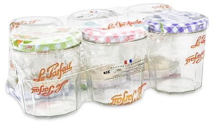Le Parfait - 6585019.0 - Confituriers - Verre - Lot de 6 couvercle coloris aleatoire