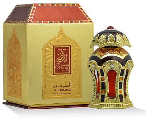 Al Haramain Rafia Gold, olio profumato da 20 ml, fragranza di lusso costante e progressiva, olio profumato unisex